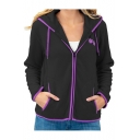 Hot Fashion Casual Leisure Long Sleeve Cartoon Claw Embroidered Stand Collar Zip Up Hoodie