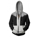 Final Fantasy Comic 3D Printed Black Long Sleeve Zip Up Cosplay Hoodie