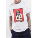 Mens Hot Stylish Short Sleeve Round Neck Cartoon Figure Printed Hip Hop T Shirt
