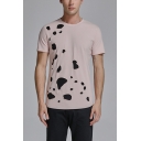 Summer New Arrival Mens Short Sleeve Round Neck Hollow Out Fitted Basic T-Shirt