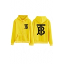 Kpop Cool Unique Letter B Print Long Sleeve Zip Up Fitted Hoodie