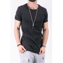 Summer Stylish Short Sleeve Round Neck Zip Side Fitted Black Tee