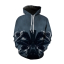 Hot Fashion Dark Grey Spider 3D Printed Drawstring Hooded Long Sleeve Casual Loose Pullover Hoodie