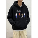 Unisex Trendy Fashion Figure Printed Long Sleeve Casual Sports Drawstring Pullover Hoodie