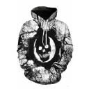 New Fashion Cool Skull 3D Printed Drawstring Hooded Long Sleeve Loose Fit Pullover Hoodie