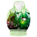 Trendy Green Totoro 3D Printed Long Sleeve Unisex Hoodie