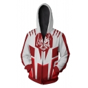 Popular Game Cyberpunk 2077 3D Printed Cosplay Costume Long Sleeve Red and White Zip Up Hoodie