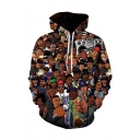 New Fashion Popular Figure 3D Printed Long Sleeve Casual Loose Drawstring Hoodie