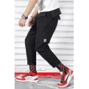 Mens New Fashion Solid Color Multi-pocket Drawstring Waist Casual Sports Cargo Pants