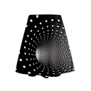 Summer Black High Waist 3D Check Abstract Printed Leisure Mini A-Line Skirt