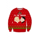New Fashion Christmas Theme Funny Trump Printed Round Neck Long Sleeve Casual Sweatshirt