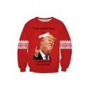 THIS CHRISTMAS IS GONNA BE YUUUUUGE Funny Trump 3D Printed Long Sleeve Round Neck Red Pullover Sweatshirt