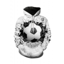 Creative Fashion Football 3D Printed Drawstring Hooded Long Sleeve Unisex Casual Loose Hoodie