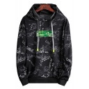 Hot Fashion Camouflage Letter Printed Long Sleeve Casual Loose Fit Drawstring Hoodie