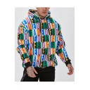 Hot Fashion Colorblocked Check Letter Printed Long Sleeve Casual Sports Pullover Hoodie