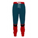 Popular Comic Blue and Red Spider Web Pattern Drawstring Waist Sport Casual Pants Sweatpants
