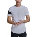 Summer Mens Fashion Special Short Sleeve Round Neck Patchwork Basic Cotton T-Shirt