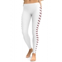 Womens Stylish White Sport Fitness Athletic Pants Yoga Leggings