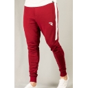 Popular Fashion Colorblock Patched Side Logo Printed Men's Fitness Pencil Pants