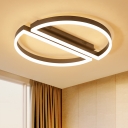 Brown Semicircle LED Ceiling Fixture Nordic Style Acrylic Lighting Fixture for Restaurant