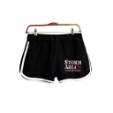 Funny Popular Letter Storm Area Printed Casual Sport Dolphin Shorts