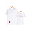 Fashion Kpop Love Yourself Letter Printed Round Neck Short Sleeve Casual Tee