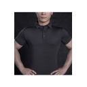 Mens Hot Stylish Plain Short Sleeve Button Front Fitted Cotton Sport Polo Tee