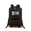 New Fashion Black Letter STAR Printed Students Laptop Bag Backpack 28*14*43cm