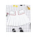 Summer Sweet Cute High Waist Striped Embroidered Pleated A-Line Mini Skirt