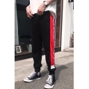 Guys Trendy Colorblock Letter Tape Side Casual Relaxed Sweatpants