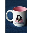 Friends Funny Cute Fat Monica Cartoon Figure Printed Pink Inside Porcelain Mug Cup