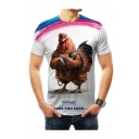New Stylish Hen Letter MADE YOU LOOK Print Basic Round Neck Short Sleeve Unisex Loose Graphic T-Shirt
