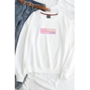 Letter Love Yourself Answer Long Sleeve Round Neck Sweatshirt