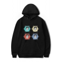 Unique Funny Floral Figure Face Printed Long Sleeve Unisex Hoodie