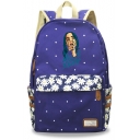 Trendy Popular Singer Bleeding Figure Floral Pattern School Bag Backpack 30*14.5*42cm