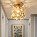 Unique Crystal Ceiling Fixture Modern Gold Sphere Ceiling Light Fixture for Corridor Foyer