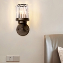 Bronze Wall Sconce Lighting Modern Metal and Crystal 1 Head Wall Lamp Sconce for Corridor