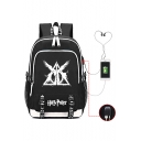 New Trendy Harry Potter Printed Fashion USB Charge School Bag Backpack 30*15*44cm