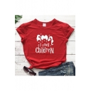 Funny Letter I Smell Children Figure Printed Round Neck Short Sleeve Leisure T-Shirt