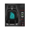 Cool House Stark Wolf Head Print Fashion USB Charge Students School Bag Backpack 30*15*44cm