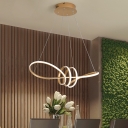 Acrylic Seamless Curves Chandelier Light Modern Led Pendant Lighting in Gold