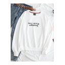 Sweetener World Tour Simple Letter Printed Round Neck Casual Relaxed Sweatshirt
