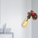 Clear Glass Wall Light Sconces Vintage Industrial Iron and Glass 1 Light Sconce Wall Lighting