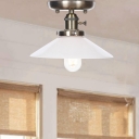 Vintage Flared Semi Flush Mount Metal 1 Head Semi Flush Mount Ceiling Lights for Bedroom