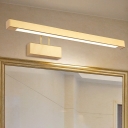 Modern Brass Linear Wall Sconce for Bathroom, Metal and Acrylic Wall Light Fixture in White/Warm White