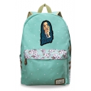 New Trendy Cool Bleeding Figure Floral Print Canvas School Bag Backpack 30*14.5*42cm