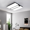 Acrylic Shade Squared Flush Mount Light Simplicity Integrated Led Ceiling Mounted Light