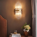 Crystal Fringe Sconce Light Modern Metal Single Light Wall Sconce Light Fixture for Bedroom