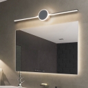 Modern Led Bathroom Lighting with Linear Shade Metallic Wall Mount Light with White Lighting