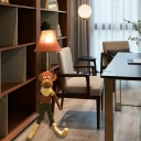Multi Colored Monkey Night Light Modern Fabric 1 Light Decorative Floor Lamp for Kids Room